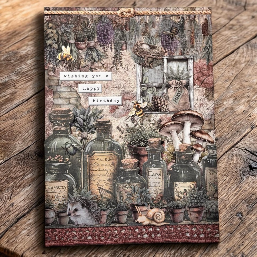 Handmade Apothecary Happy Birthday Greeting Card